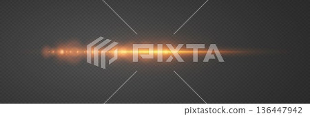Golden light lens flare effect with starbursts 136447942