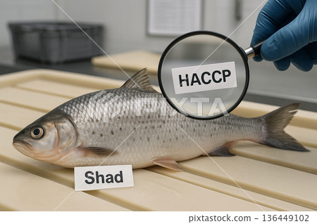 Shad (Prochilodus spp.) HACCP Inspection for Freshness Verification and Traceability Control on Drainage-Compliant Surface in Certified Seafood Quality Assurance Environment 136449102