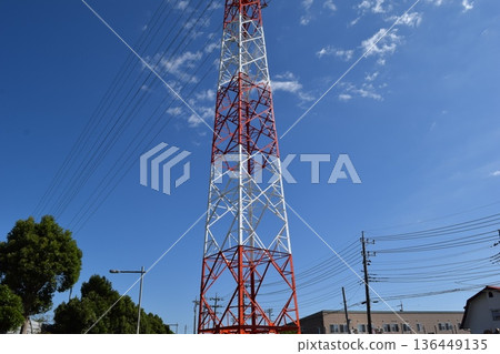 Transmission tower high voltage alternating current Transmission tower high voltage alternating current 136449135