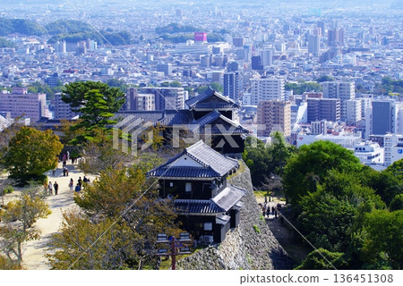 Panoramic view of Matsuyama city from Matsuyama Castle 136451308