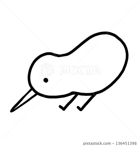 一幅幾維鳥的線條簡略畫。 一幅幾維鳥的線條簡略畫。 136451398