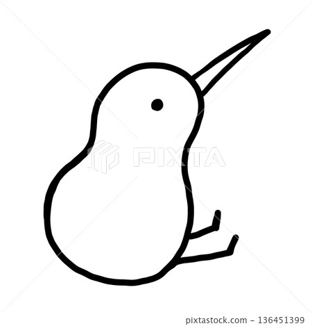 一幅幾維鳥的線條簡略畫。 一幅幾維鳥的線條簡略畫。 136451399