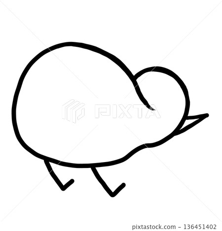 一幅幾維鳥的線條簡略畫。 一幅幾維鳥的線條簡略畫。 136451402