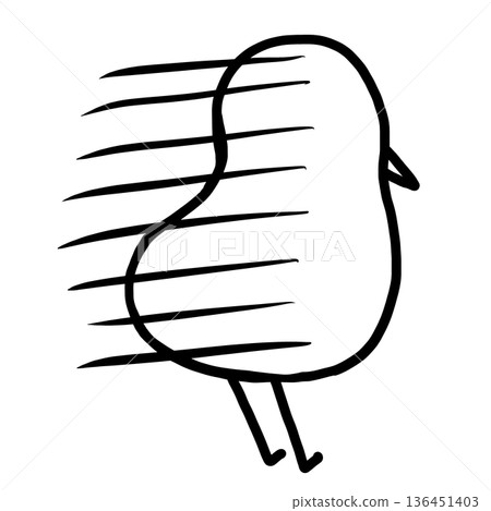 一幅幾維鳥的線條簡略畫。 136451403