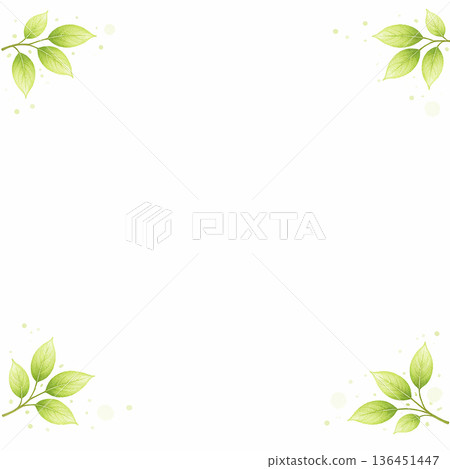 水彩粉彩花卉方形邊框 春季花卉背景插圖素材 136451447