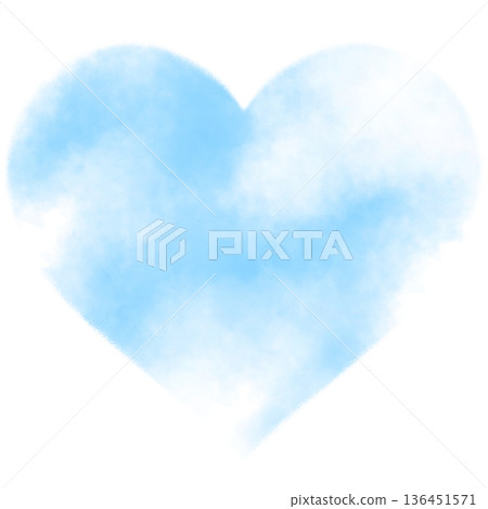 Heart-shaped blue sky background illustration 136451571