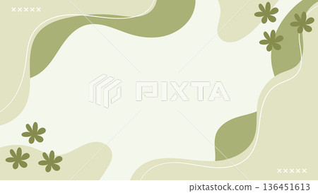 Nature Green Botanical Flowers Banner Background.Vector Illustration 136451613