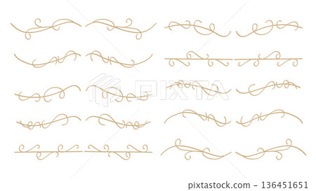 Gold Vintage Divider Set for Wedding Invitation.Vector Illustration Gold Vintage Divider Set for Wedding Invitation.Vector Illustration 136451651