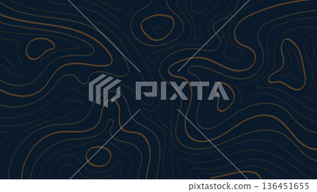 Abstract Topographic Banner Blue Background with Gold Line.Vector Illustration Abstract Topographic Banner Blue Background with Gold Line.Vector Illustration 136451655