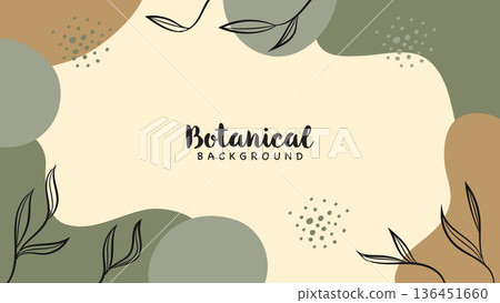 Botanical Background Bohemian Hand Drawn Banner Background.Vector Illustration 136451660