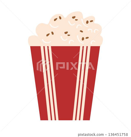 Bucket of Popcorn cartoon 136451758