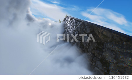 a sinner man fall from heaven to hell. Religious. concept. 3d rendering. a sinner man fall from heaven to hell. Religious. concept. 3d rendering. 136451982