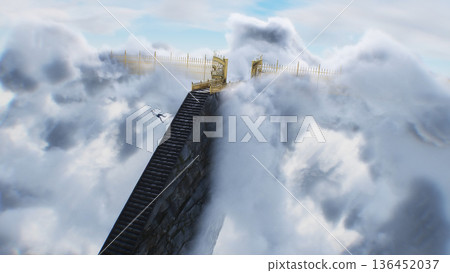 a sinner man fall from heaven to hell. Religious. concept. 3d rendering. 136452037