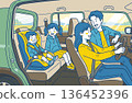 駕駛家庭汽車內部場景 安全駕駛插圖 136452396