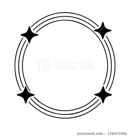 Creative circular design with stars and lines for various uses in art and decoration 136453088