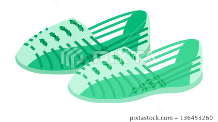 Huarache Green fisherman sandal shoe women flat pair. Transparent cage strap sandal pool deck sea shore. Technical Huarache Green fisherman sandal shoe women flat pair. Transparent cage strap sandal pool deck sea shore. Technical 136453260