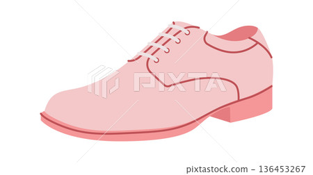 Dress derby mens pink flat lace shoe. Classic lace up suit footwear oxford derby hybrid style. Technical fashion  136453267