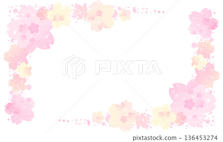 一幅美麗而柔和的櫻花畫框 136453274