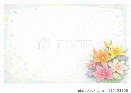 框材料 百合花 136453306