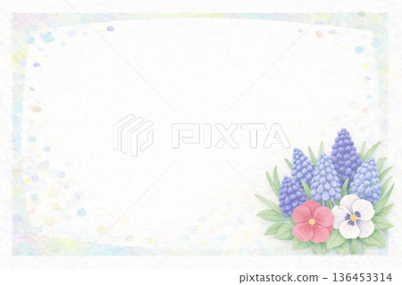 Frame Material Flowers Muscari & Pansy 136453314
