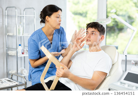 Client gazed into mirror 136454151