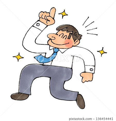 上班族高興得跳了起來 136454441