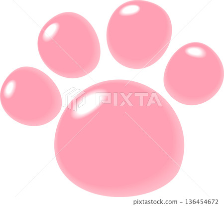Pale pink dog paw prints 136454672