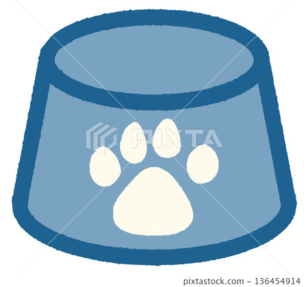 Simple and cute pet food container, paw print color 136454914