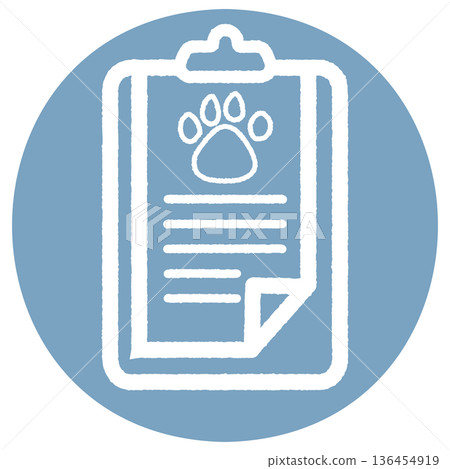 Pet Checklist/Questionnaire Illustration Paw Print Blue 136454919