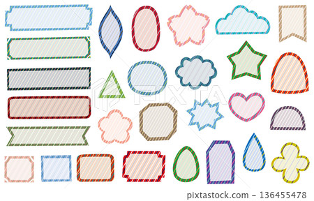 Cute hand-drawn colorful frame set Cute hand-drawn colorful frame set 136455478