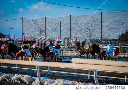Winter scenery of Ban'ei Tokachi Racecourse in Obihiro, Hokkaido 136455580