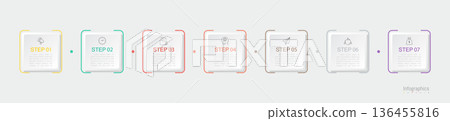 Infographic 7 options design elements for your business data. Vector Illustration. Infographic 7 options design elements for your business data. Vector Illustration. 136455816
