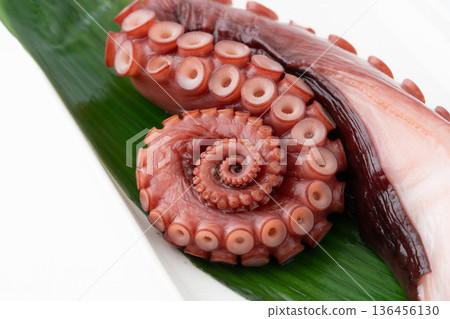 蒸章魚腿的特寫 蒸章魚腿的特寫 136456130