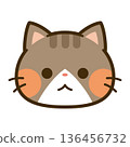 Cute pheasant white cat face icon 136456732