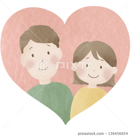 Portrait of a loving couple | Man and woman, two people, love, marriage 136456854