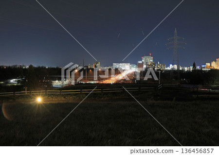 Night view from Morioka Central Park Observatory 136456857
