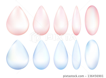 A set of vector icons in the shape of a teardrop with a sizzling feel. Available in two colors: pink and blue. 136456901