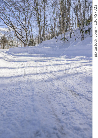 北海道的雪道 北海道的雪道 136457322
