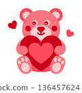 Adorable teddy with heart, Charming cuddle buddy conveying affection and warmth in design 136457624