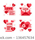 Animated collection of lovethemed icons suitable for digital marketing and greeting cards 136457634
