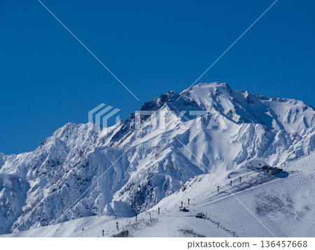 Mount Goryu and Happo-one Ski Resort in the Northern Alps Mount Goryu and Happo-one Ski Resort in the Northern Alps 136457668