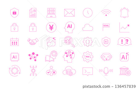 AI business icon set 136457839
