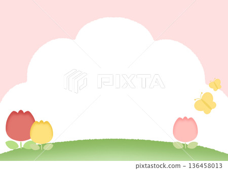 Tulip frame pink horizontal 136458013