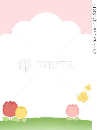 Tulip frame pink vertical 136458014