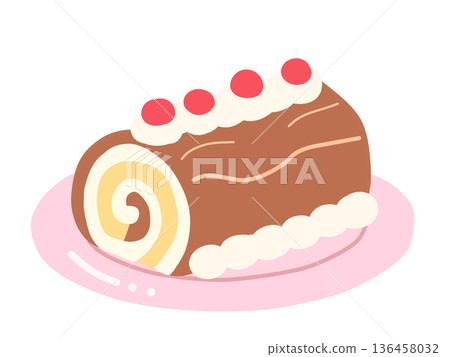 可愛的 Buche de Noel 插圖 136458032