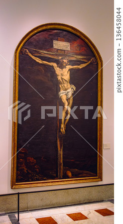 Painting of Christ inside the Church of Santo Tomé Painting of Christ inside the Church of Santo Tomé 136458044