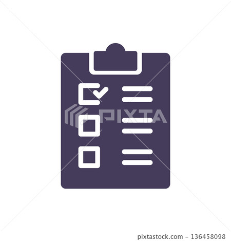 Solid Ballot Paper Icon on clipboard with check mark represents European election voting list democratic choice and polling form symbol Solid Ballot Paper Icon on clipboard with check mark represents European election voting list democratic choice and polling form symbol 136458098
