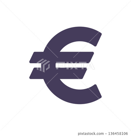 Solid euro currency symbol icon represents European money finance eurozone economy sign for EU economy wealth and financial markets Solid euro currency symbol icon represents European money finance eurozone economy sign for EU economy wealth and financial markets 136458106