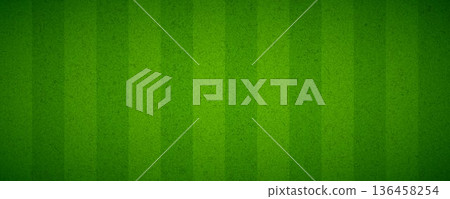 Green grass field concept background. Abstract striped turf effect texture. Artificial sport field surface design for football, baseball, soccer game. Golf lawn imitation ground wallpaper. Vector Green grass field concept background. Abstract striped turf effect texture. Artificial sport field surface design for football, baseball, soccer game. Golf lawn imitation ground wallpaper. Vector 136458254