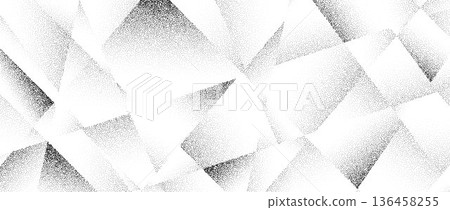 Grain polygonal pattern texture. Noise rough gradient triangles background. Abstract stippled geometric wallpaper overlay. Grunge dotted polygon surface overlay. Vector mosaic cover 136458255
